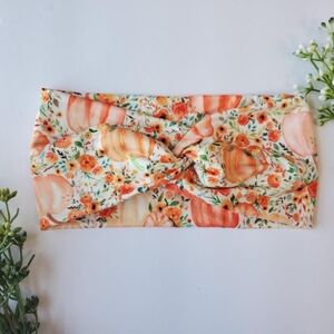 Headband fall pumpkin leaves